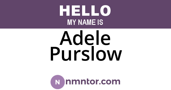 Adele Purslow