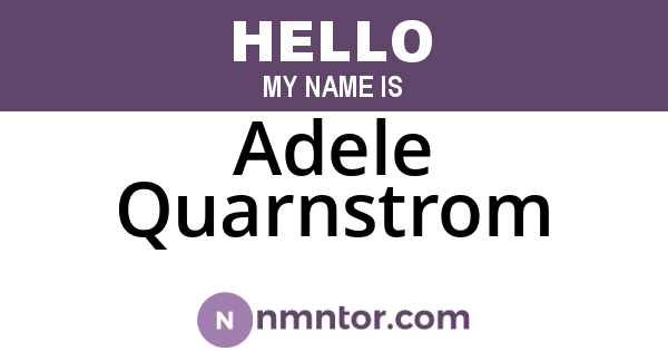 Adele Quarnstrom