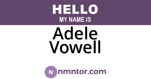 Adele Vowell