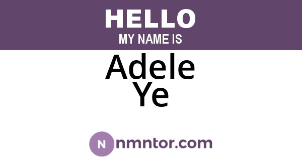 Adele Ye
