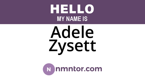 Adele Zysett