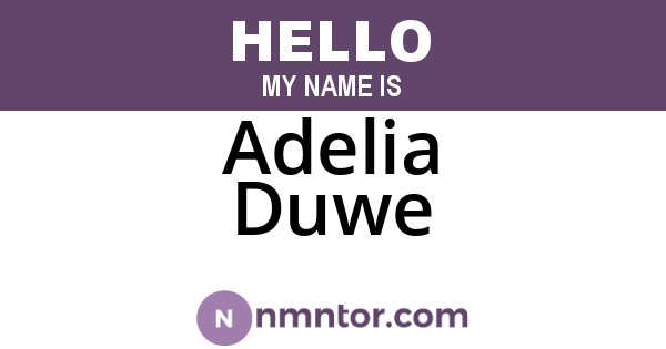 Adelia Duwe