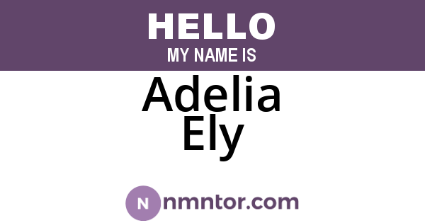 Adelia Ely