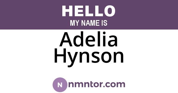 Adelia Hynson
