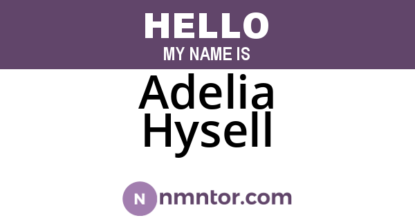 Adelia Hysell
