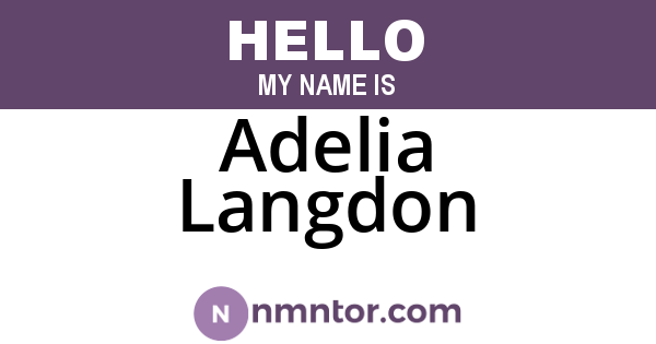 Adelia Langdon