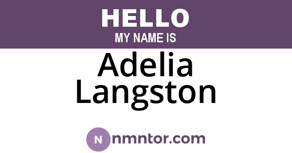 Adelia Langston