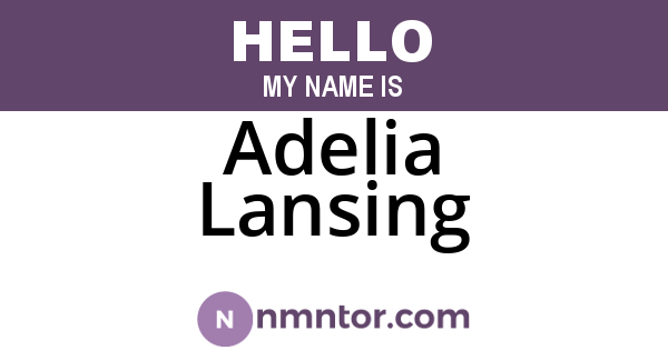 Adelia Lansing