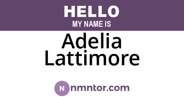 Adelia Lattimore