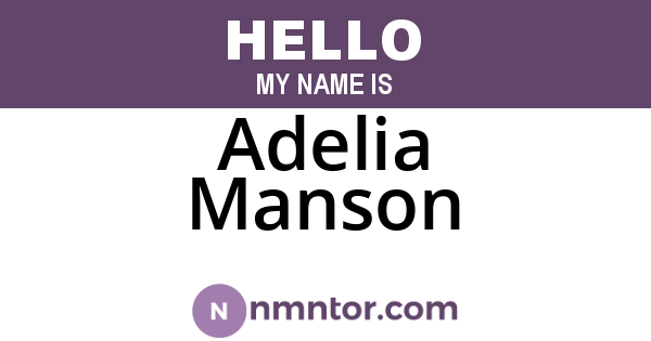 Adelia Manson