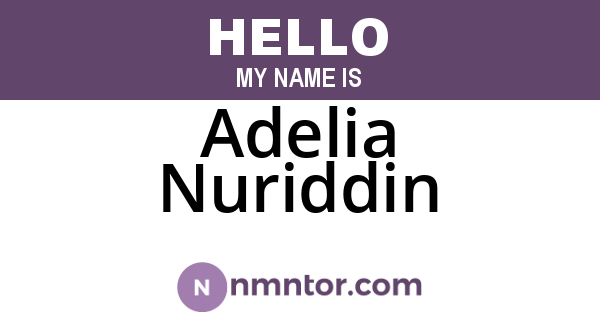 Adelia Nuriddin