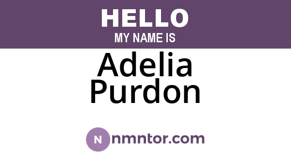 Adelia Purdon