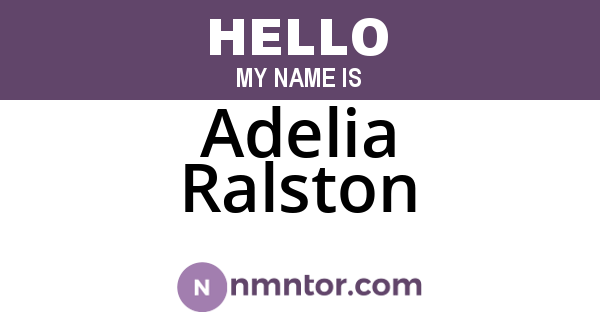 Adelia Ralston