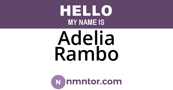 Adelia Rambo