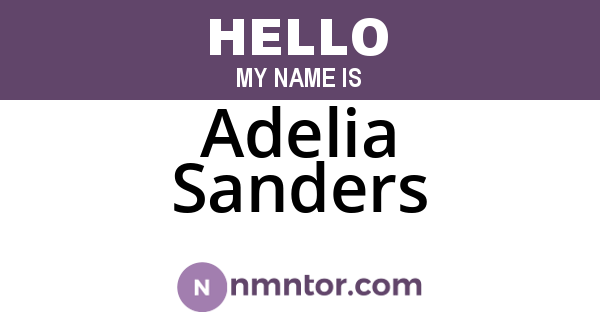 Adelia Sanders