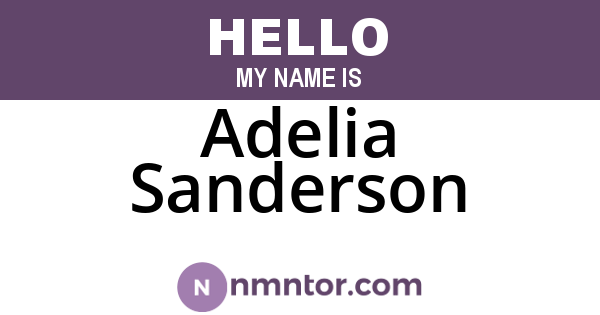 Adelia Sanderson