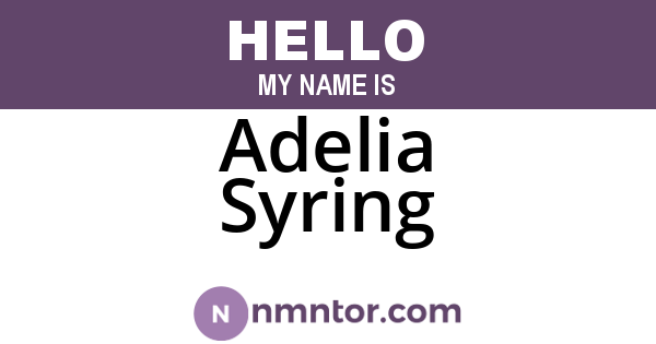 Adelia Syring