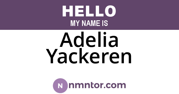 Adelia Yackeren