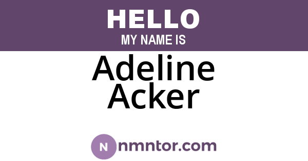 Adeline Acker