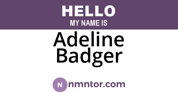 Adeline Badger