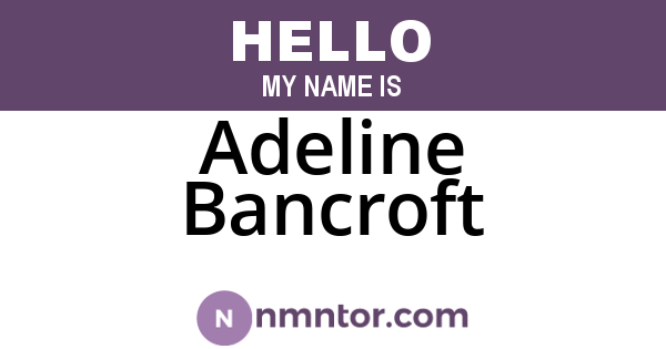 Adeline Bancroft