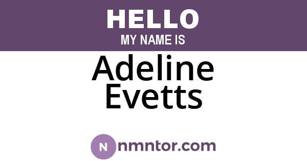 Adeline Evetts