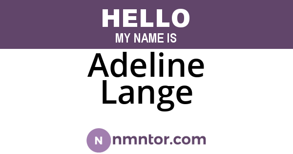Adeline Lange