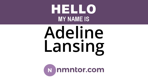 Adeline Lansing