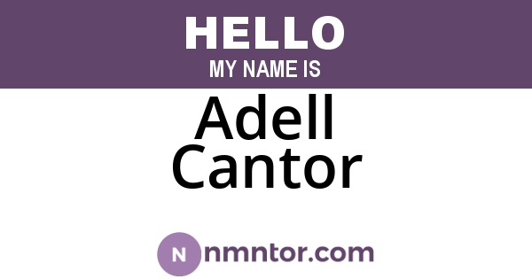 Adell Cantor