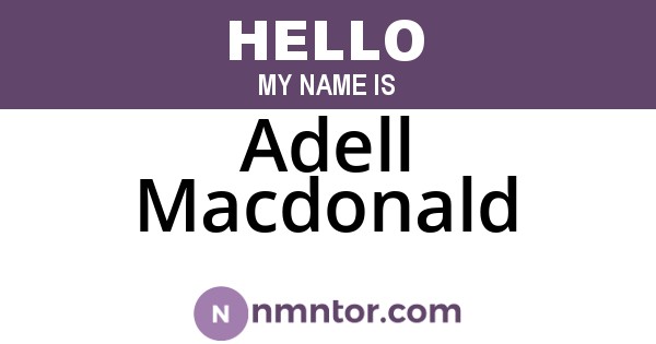 Adell Macdonald