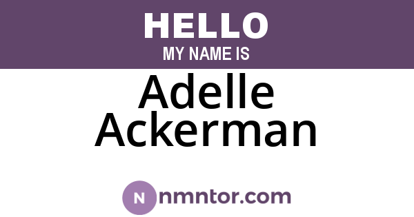 Adelle Ackerman