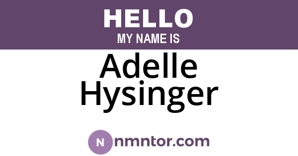 Adelle Hysinger