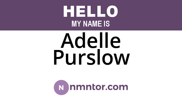 Adelle Purslow