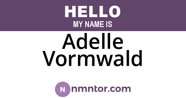 Adelle Vormwald
