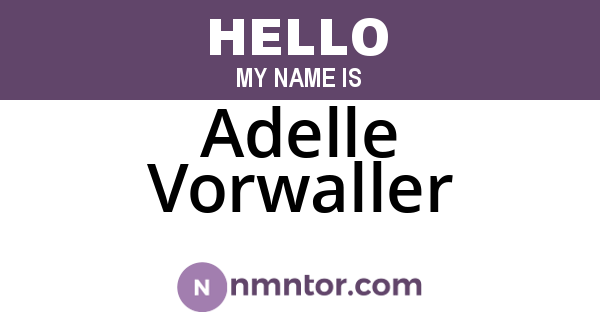 Adelle Vorwaller