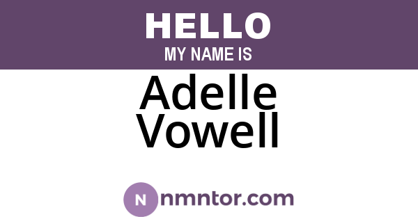 Adelle Vowell