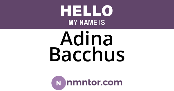 Adina Bacchus