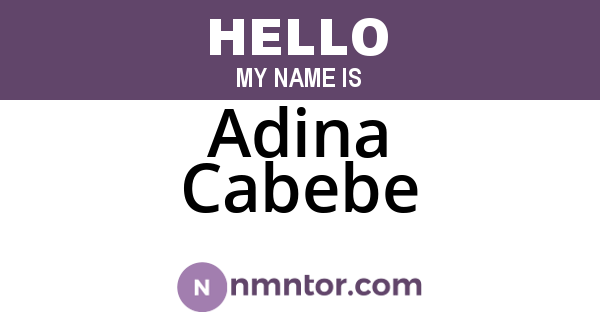 Adina Cabebe