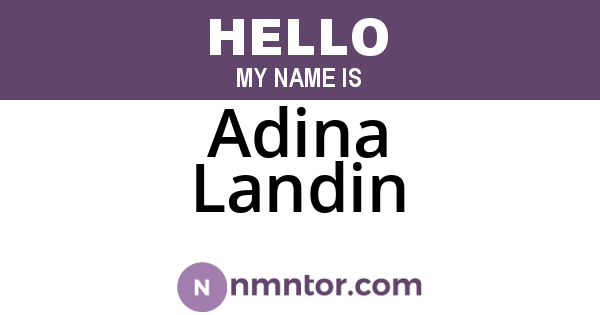 Adina Landin