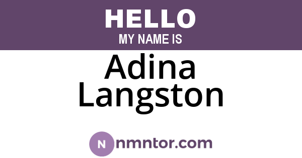 Adina Langston