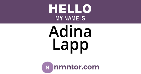 Adina Lapp