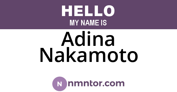 Adina Nakamoto
