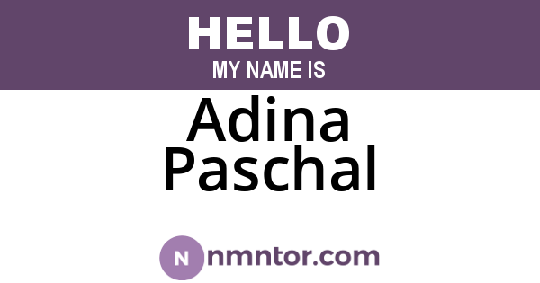 Adina Paschal