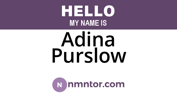 Adina Purslow