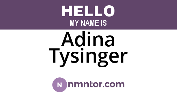 Adina Tysinger