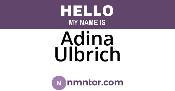 Adina Ulbrich