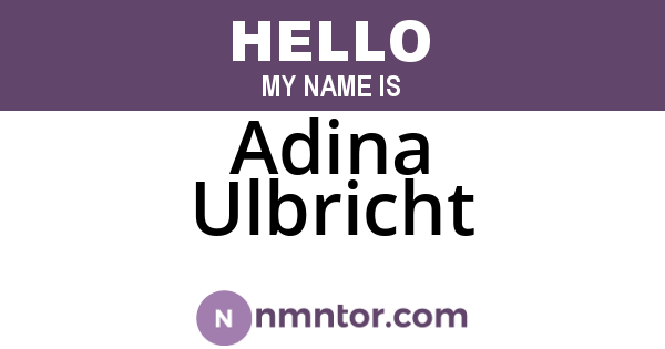 Adina Ulbricht