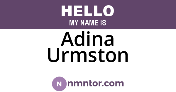 Adina Urmston