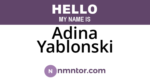 Adina Yablonski