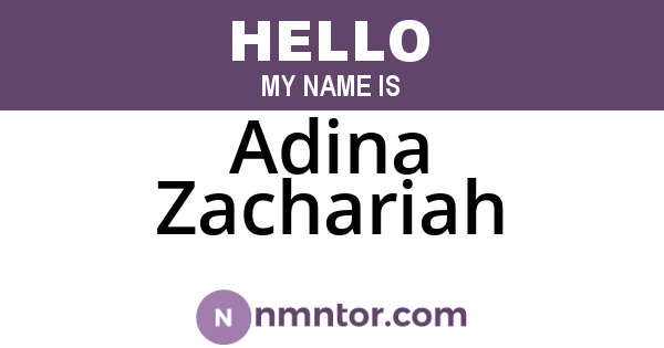 Adina Zachariah